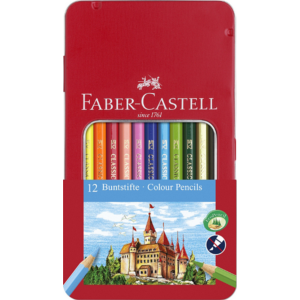 Faber-Castell színes ceruza 12db kastély vár fémdobozos várak ablakos fémdobozban (115844) 115801