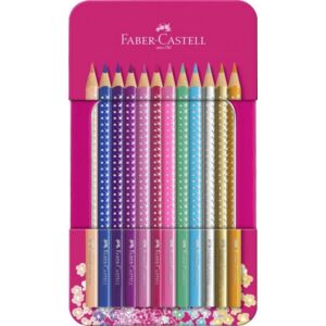 Faber-Castell színes ceruza 12db Sparkle rózsaszín fém dobozban 201737