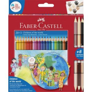 Faber-Castell színes ceruza 20+3db Grip + bicolor 6 bőrszín 201747
