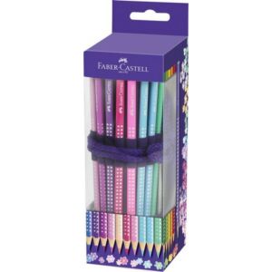 Faber-Castell színes ceruza 20db SPARKLE + SPARKLE lila grafitcer Sleeve mini hegyező tekercses tolltartób