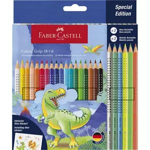 Faber Castell színes ceruza készlet 18+6db-os GRIP DINOSZAURUSZ 2024