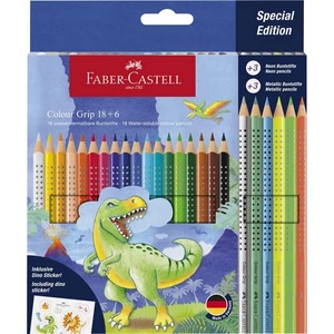 Faber Castell színes ceruza készlet 18+6db-os GRIP DINOSZAURUSZ 2024 201546
