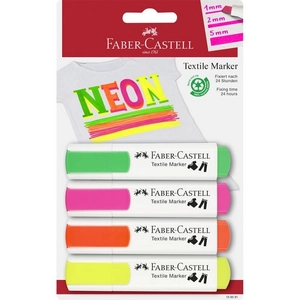 Faber Castell textilfilc készlet, 4db-os neon színek 