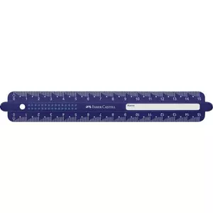 Faber Castell vonalzó 15cm-es PÖTTYÖS flexibilis 2024 kék,fekete