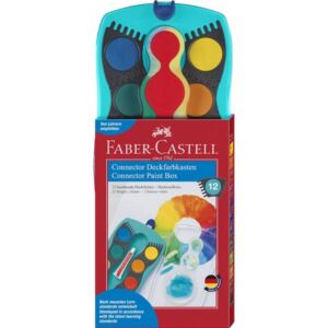 Faber Castell vízfesték 12db-os összeilleszthető türkiz+tempera 