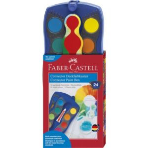 Faber Castell vízfesték 24db-os összeilleszthető kék+tempera 