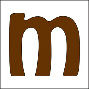 Fa betű - m 12-15mm, 10 db/csomag
