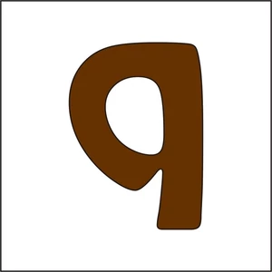 Fa betű - q 12-15mm, 10 db/csomag