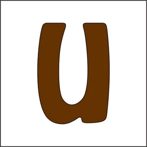 Fa betű - u 12-15mm, 10 db/csomag