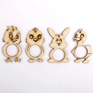 Fa figura vegyes húsvéti minta 4,5 x 8 cm 4 db/csomag