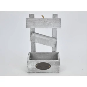 Fali raklapos tároló fából szürke 17x11x29, 5cm-es CRL7463 [5998997713292]