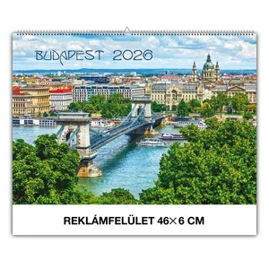 Falinaptár 2026 Budapest magyar névnapokkal 46x32cm Realsystem 2026 kollekció!