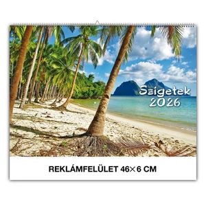 Falinaptár 2026 Szigetek magyar névnapokkal 46x32cm Realsystem 2026 kollekció!