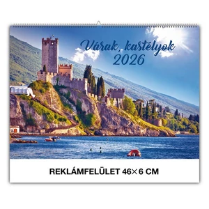 Falinaptár 2026 Várak kastélyok magyar névnapokkal 46x32cm Realsystem 2026 kollekció!