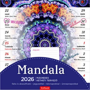 Falinaptár mágneses 2026 T090 Mandala Toptimer 2026 kollekció!