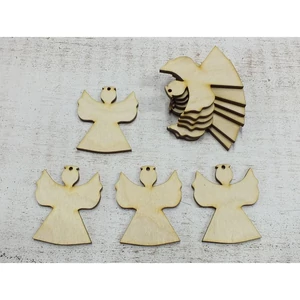 Fatábla felirat, Fa figura angyal 5cmx4cmx3mm 10db/cs