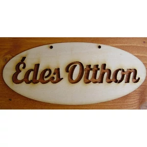 Fatábla felirat, Fa figura Édes Otthon ovál 3db/cs