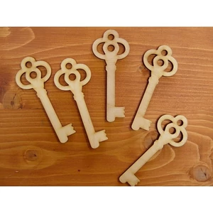Fatábla felirat, Fa figura kulcs 10cmx4.5cmx3mm 5db/cs