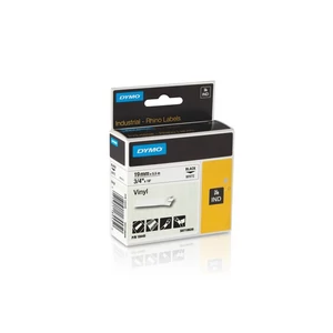 Feliratozó szalag Dymo Rhino vinyl 19mmx5,5m fehér-fekete DYMO S0718470/18433