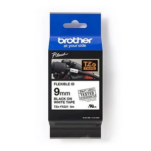 Feliratozógép szalag ID 9mmx8m BROTHER  TZe-FX221  fehér-fekete