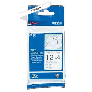 Feliratozógép szalag selyem 12mmx4m BROTHER TZe-R231 fehér-fekete