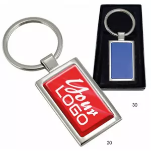 Fém kulcstartó Fém kulcstartó, piros/kék középpel Gravírozható, logózható