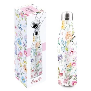 KULACS DUPLAFALÚ 500ML Duplafalú rozsdamentes acél hőtartó útipalack 5dl Watercolour