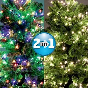 Fényfüzér kül- és beltéri 600db microLED színes/melegfehér 9 m HOME