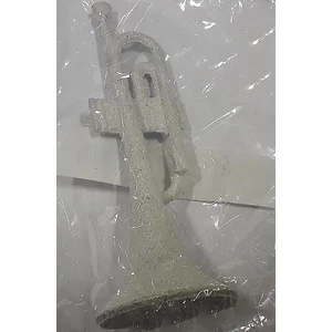 Karácsonyi dísz 13cm barna, ezüst, fehér trombita Karácsonyi trombita