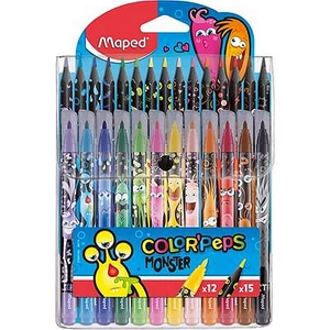 Filc és színes ceruza készlet Maped Color Peps Monster 12+15 szín Készségfejlesztő termékcsalád