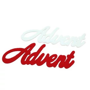 Filc felirat Advent 2db piros-fehér
