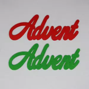 Filc felirat Advent 2db zöld-piros