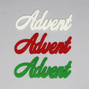 Filc felirat Advent 3db piros-fehér-zöld