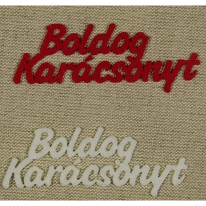 Filc felirat Boldog Karácsonyt 2db piros-fehér