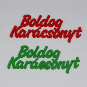 Filc felirat Boldog Karácsonyt 2db zöld-piros