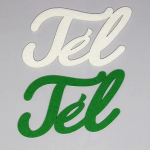 Filc felirat Tél 2db zöld-fehér