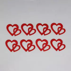 Filcfigura -dupla szív kicsi piros