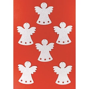 Filcfigura - csillagos angyal kb. 6cm- 6db csomag Karácsony