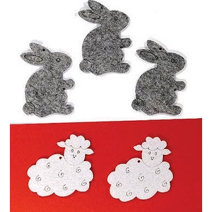 Filcfigura - nyuszi álló kb. 6cm- 5db csomag