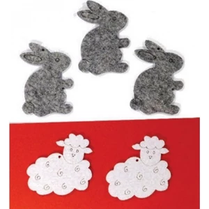 Filcfigura - nyuszi bárány kb. 6cm- 5db csomag