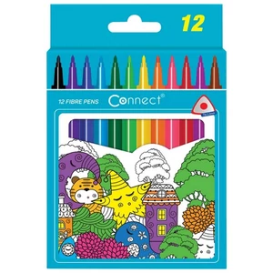 Filckészlet 12-es Connect háromszög testű, 12 klf. Szín marker, filctoll, rostiron