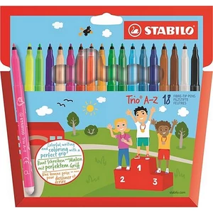 Filckészlet 18 Stabilo Trio A-Z' 0,7mm-es, 18színű készlet Írószerek STABILO 378/1-18-01