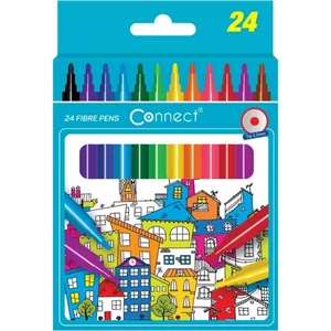 Filckészlet 24-es Connect kerek test, 24 klf. szín marker, filctoll, rostiron