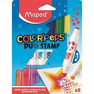 Filckészlet 8 Maped ColorPeps Duo Stamp 7,5mm kétvégű, 8színű készlet Írószerek MAPED 846808