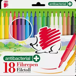 Filctoll ICO 300 18 készlet 1mm antibakteriális Rainbow filckészlet marker, filctoll gyerekeknek