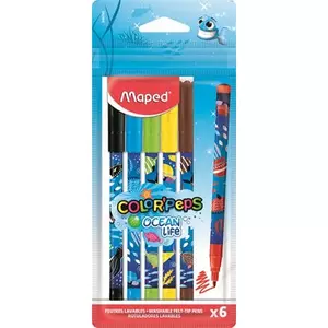 Filctoll készlet 6-os Maped 2 Mm, Kimosható, Color`Peps Ocean Life 