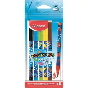 Filctoll készlet 6-os Maped 2mm, Kimosható, Color`Peps Ocean Life IMA845700
