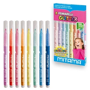 Filctoll 8 készlet csillámos Mitama 3mm 62509 8 különböző szín