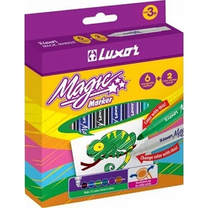 Filctoll készlet Luxor 8 Magic 8db színváltó filctoll készlet 6db általános színes filc + 2db magic