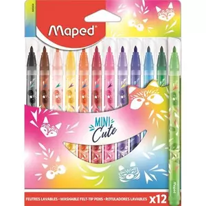 Filctoll készlet Maped 2,8 mm, kimosható, Mini Cute 12 különböző szín